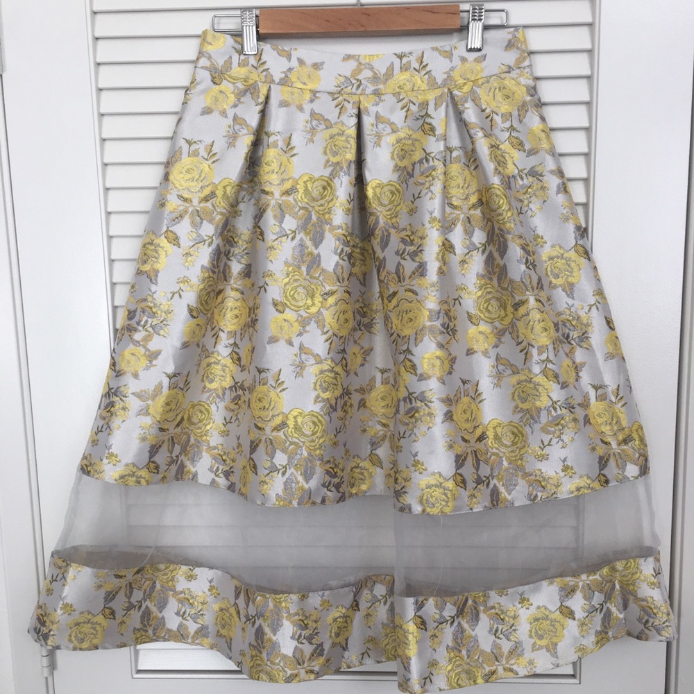 ASOS fit and flare embroidered skirt